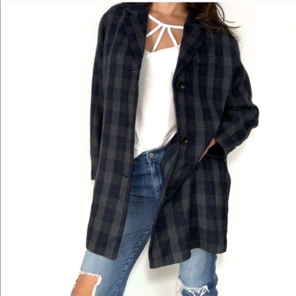 Elizabeth & James oversized plaid blazer jacket- Large